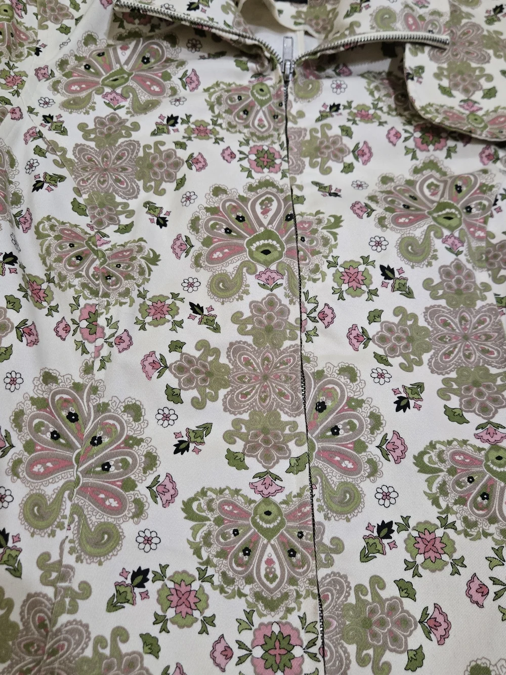 Vtg Nicole Miller Floral Paisley Trench Coat